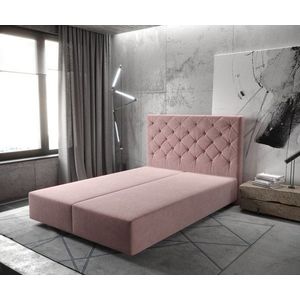 Boxspring posteľ Dream-Great 140x200 cm z mikrovlákna rose vyobraziť
