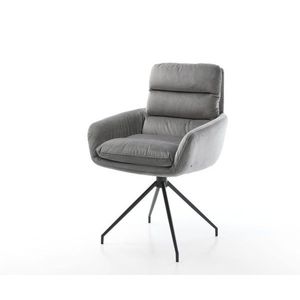 Otočná stolička Abelia-Flex s podrúčkami zamatovo sivá krížová podnož vyobraziť