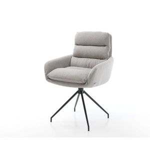 Abelia-Flex otočná stolička s podrúčkami plochá tkanina svetlosivá vyobraziť