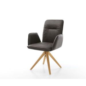 Otočná stolička Vinja-Flex antracit vintage mikrovlákno drevená vyobraziť