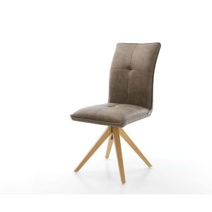 Maddy-Flex otočná stolička taupe vintage z mikrovlákna s drevenou vyobraziť