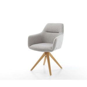 Otočná stolička Pejo-Flex svetlosivá plochá látka drevená základňa vyobraziť