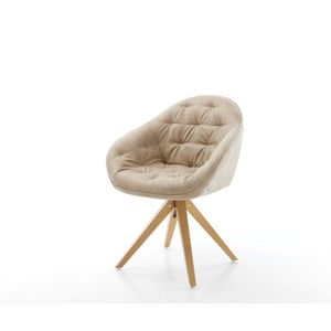 Otočná stolička Gaio-Flex béžová vintage mikrovlákno drevená základňa vyobraziť