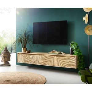 TV stolík Budaya mango prírodný 175 cm 3 dvierka závesné vyobraziť