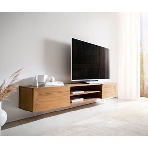 TV stolík Kayu 200 cm akácia prírodná 2 dvierka závesné vyobraziť