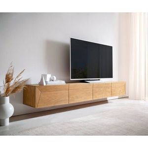 TV stolík Kayu 220 cm akácia prírodná 4 dvierka závesné vyobraziť