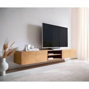 TV stolík Kayu 240 cm akácia prírodná 4 dvierka závesné vyobraziť