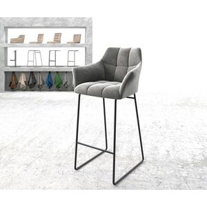 Barová stolička Yulo-Flex velvet sivá kovová podnož vyobraziť