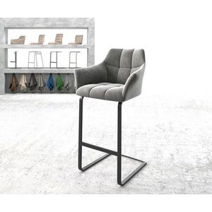 Barová stolička Yulo-Flex velvet sivá konzolová základňa plochá vyobraziť