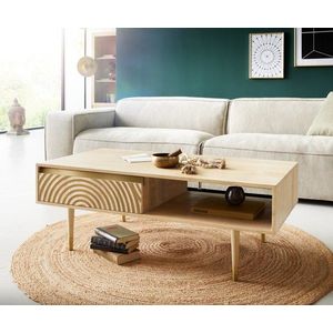 Konferenčný stolík Budaya mango prírodný 115x60 cm 2 zásuvky 1 vyobraziť