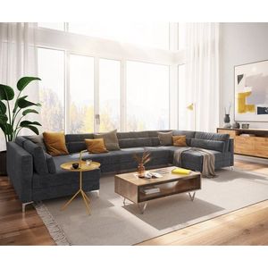 Pohovka v tvare U Elio XL 400x185 cm mikrovlákno grafit vyobraziť