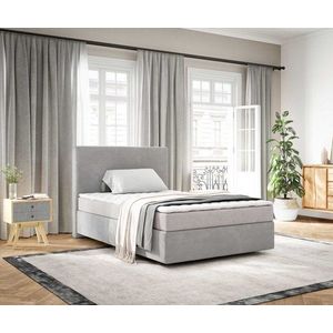 Boxspringová posteľ Dream-Well 120x200 cm manšestrová strieborná sivá vyobraziť