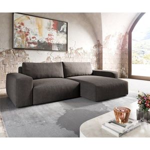 Rohová pohovka Lanzo XL 280x175 cm mikrovlákno khaki hnedá variabilné vyobraziť