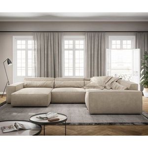 Pohovka v tvare U Sirpio XL 360x260 cm manšestrová béžová variabilné vyobraziť