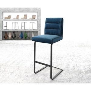 Barová židle Pela-Flex Velvet Blue Cantilever Flat Metal vyobraziť