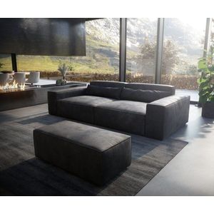 Veľká pohovka Sirpio XL 270x125 cm antracitová koženka s podnožkou vyobraziť