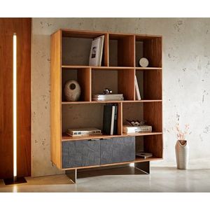 Skriňa Teele 115x150 cm prírodná akácia 2 dvierka podstavec nerezová vyobraziť