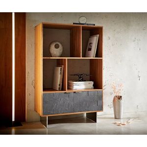 Skriňa Teele 90x130 cm prírodná akácia 2 dvierka podstavec nerezová vyobraziť