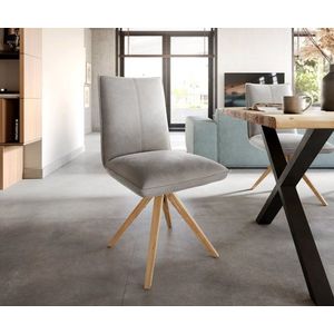 Jedálenská stolička Lelio-Flex drevená podnož štvorcová zamatová sivá vyobraziť