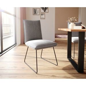 Jedálenská stolička Lelio-Flex s tenkou základňou čierna zamatová sivá vyobraziť