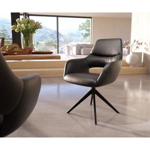 Yago-Flex otočná stolička s podrúčkami krížová základňa široká čierna vyobraziť