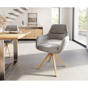 Jedálenská stolička Yago-Flex s drevenou podnožou štvorcová zamatová vyobraziť