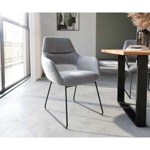 Jedálenská stolička Yago-Flex s tenkou základňou čierna zamatová sivá vyobraziť