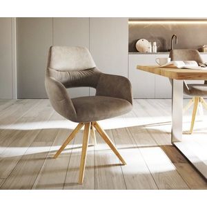 Jedálenská stolička Yago-Flex drevená základňa štvorcová mikrovlákno vyobraziť