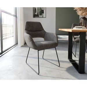 Jedálenská stolička Yago-Flex s podrúčkami z čierneho mikrovlákna vyobraziť