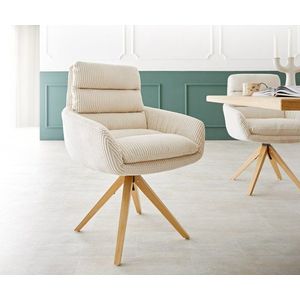 Otočná stolička Abelia-Flex drevená základňa štvorcová manšestrová vyobraziť