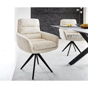 Otočná stolička Abelia-Flex béžová manšestrová krížová základňa vyobraziť