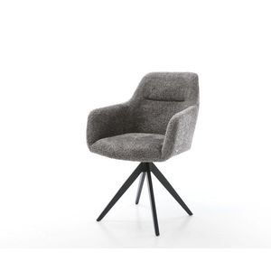 Otočná stolička Pejo-Flex s krížovou základňou štvorcová čierna bouclé vyobraziť