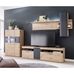 Skriňa Farum 90 x 130 cm dubová vitrína s 3 dvierkami vyobraziť