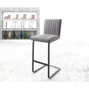 Barová židle Luiga-Flex Texturovaná tkanina Světle šedá Konzola Plochý vyobraziť