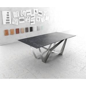 Hrana jídelního stolu 200x100cm Laminam® Ceramic Grey Středová noha vyobraziť