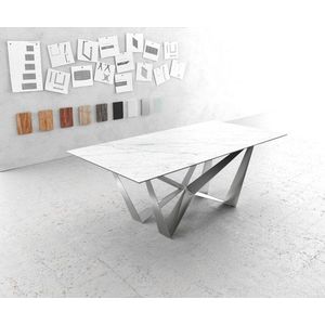 Jedálenský stôl Edge 200x100cm Laminam® keramická biela podnož plochá vyobraziť