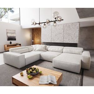 Pohovka v tvare U Sirpio XL 360x260 cm bouclé krémovo-biele variabilné vyobraziť