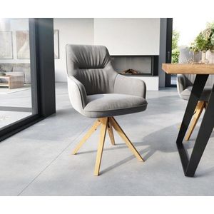 Jedálenská stolička Zelia-Flex drevená podnož štvorcová zamatová sivá vyobraziť