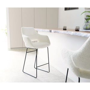 Barová stolička Yago-Flex s tenkou kovovou základňou čierna bouclé vyobraziť