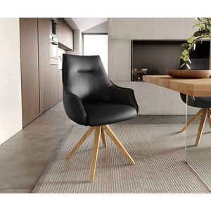 Otočná stolička Alja-Flex s podrúčkami drevená základňa štvorcová vyobraziť