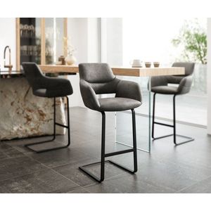 Barová stolička Yago-Flex konzolová základňa plochý kov čierna vyobraziť