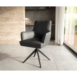 Heira-Flex otočná stolička s podrúčkami krížová základňa široká kovová vyobraziť