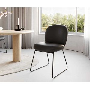 Jedálenská stolička Nube-Flex s tenkou kovovou základňou čierna pravá vyobraziť