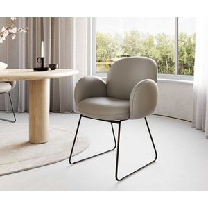 Jedálenská stolička Nube-Flex s tenkou kovovou základňou čierna pravá vyobraziť