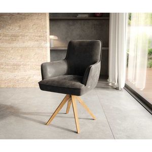 Otočná stolička Heira-Flex s podrúčkami drevená základňa štvorcová vyobraziť