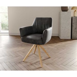 Xana-Flex otočná stolička s podrúčkami drevená základňa štvorcový vyobraziť