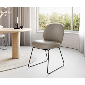 Jedálenská stolička Nube-Flex s tenkou kovovou základňou čierna pravá vyobraziť