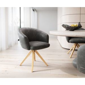 Otočná stolička Caja-Flex s podrúčkami drevená základňa štvorcová vyobraziť