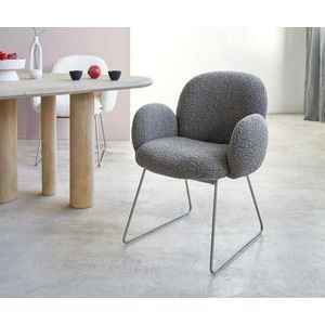 Jedálenská stolička Nube-Flex podnož z nehrdzavejúcej ocele bouclé vyobraziť