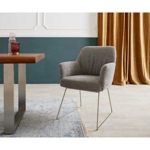 Jedálenská stolička Xana-Flex podnož z nehrdzavejúcej ocele bouclé vyobraziť